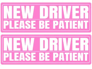 9"x6" New Driver Car Magnets - Multiple Colors - "Please Be Patient" - Set of 2