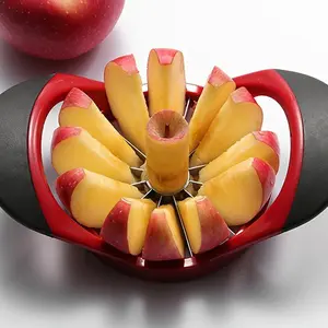Apple Slicer & Corer – 12 Blade Stainless Steel Fruit Cutter with Non Slip Handle for Easy Apple Slicing