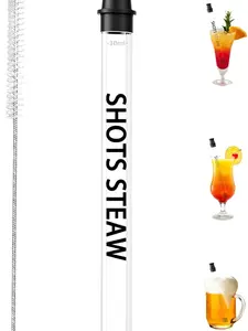 Shot Straw for Liquor and Chaser, Hippo Straw for Drinks and Chasers, Portable Liquor Dispenser, All Bottles, Tumblers and The Chase, 1 oz