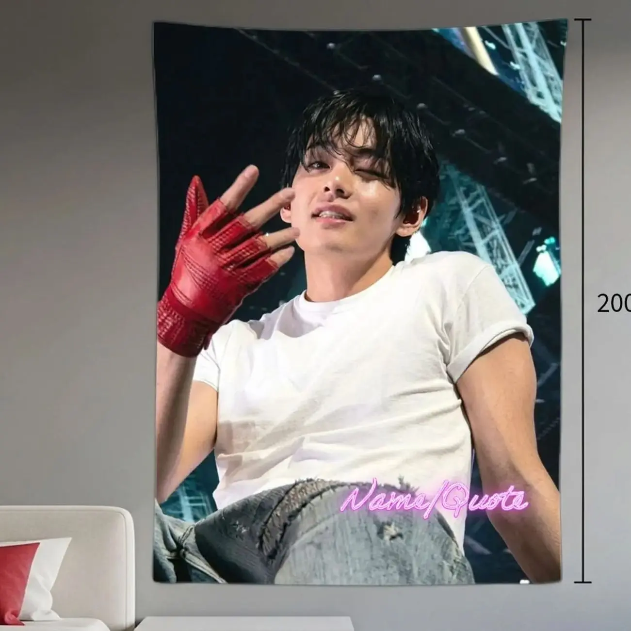 Taehyung Hanging Tapestry | Bantan Boys | Personalized Wall Art | Polyester Fabric | Ship Flag Banner