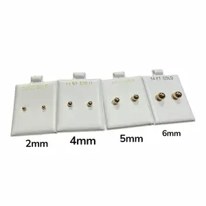 14K Gold Ball Stud Earrings Screw Back – Minimal Everyday Gold Studs for Kids & Adults