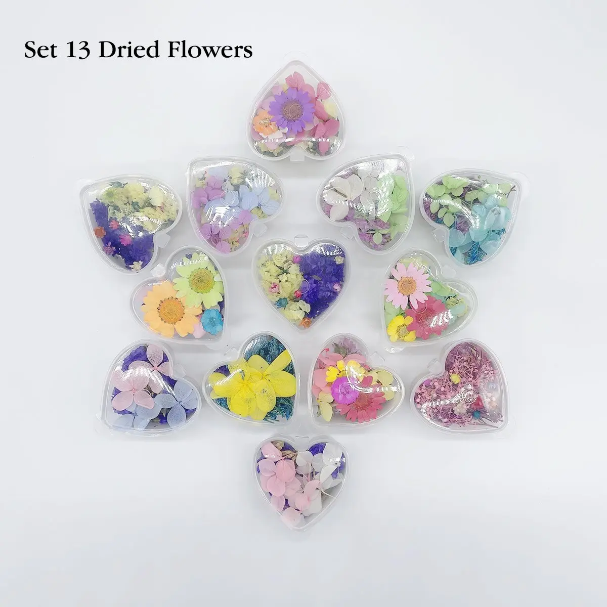 13 Mixed Dried Flowers Set, Floral Home Decor for Home Supplies, Decorative Arrangements, 13 Dried Flowers