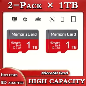 1TB Micro SD Card 2-Pack U3 Class 10 High Speed TF Memory Card with Adapter