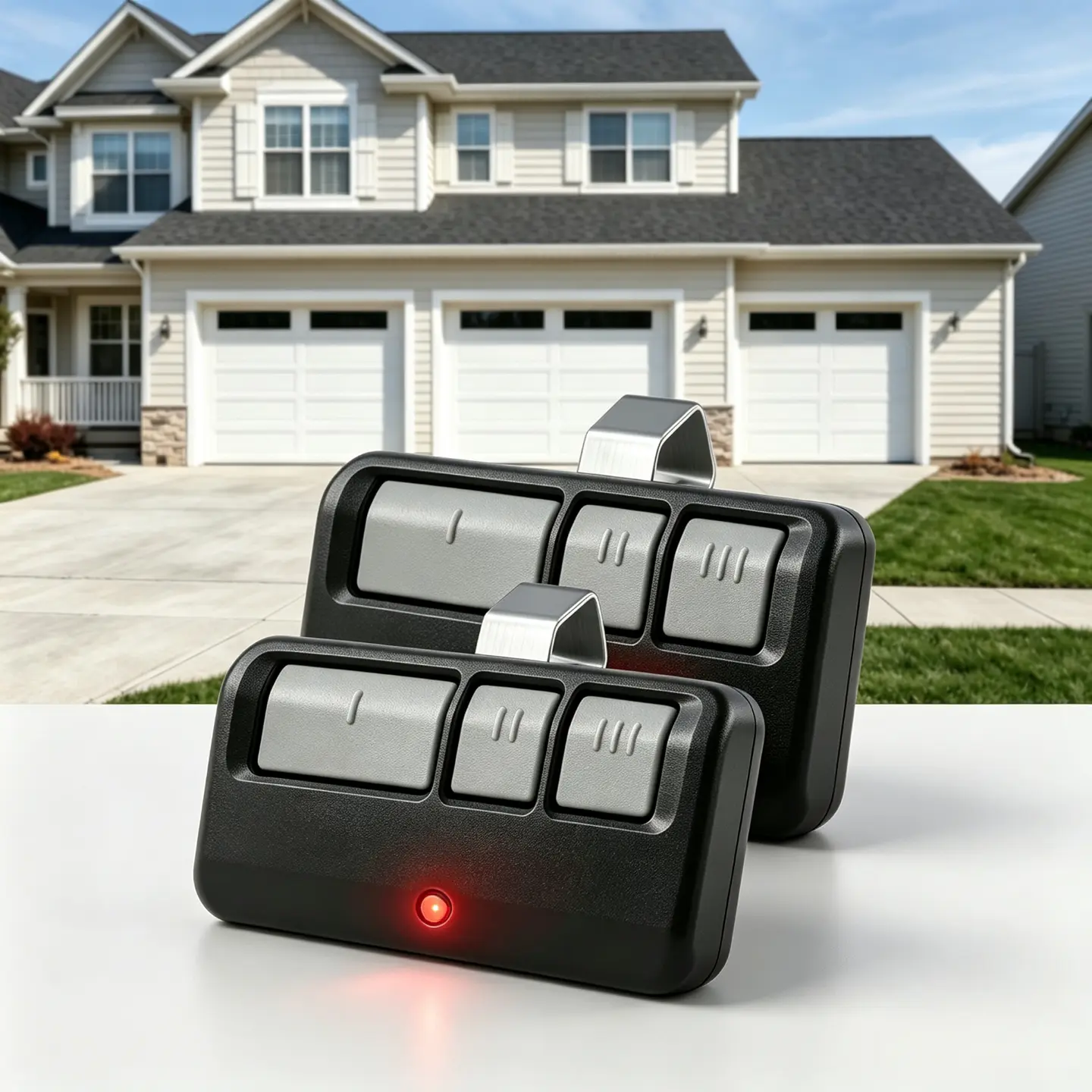 2-Pack Universal Garage Door Opener Remote Controls - Compatible with Chamberlain, LiftMaster, Craftsman, 893LM, 893Max, 971LM, Long Range Signal, Easy Programming