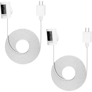 for Ring Camera Power Cord, Power Adapter Compatible with Stick Up Cam 2nd/3rd Gen /Plug in, Ring Spotlight Cam , 16Ft Long ,  (2Pack)