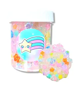 Shooting Stars Crunchy Fishbowl Clear Slime – Handmade Non-Scented Sensory Slime for Ages 8+ – Hoshimi Slimes
