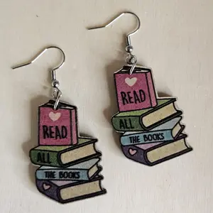 Book Dangle Earrings