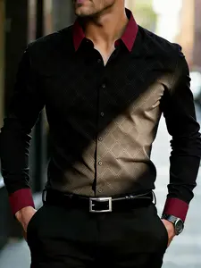 Men's Formal Shirt Csc15 Floral Wine Match, Classic Business Shirt, Office Party Wear, Fashion Button Front