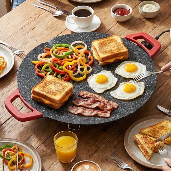 TIGER 1500W Indoor Smokeless Korean BBQ Grill & Griddle with Adjustable Temperature Control Universal Non-Stick Surface for Easy Home Cooking