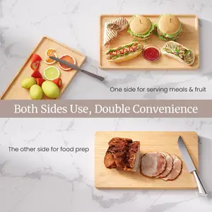 1/3pcs Steak Dinner Tray - Natural Bamboo Platter for Steak & Potatoes