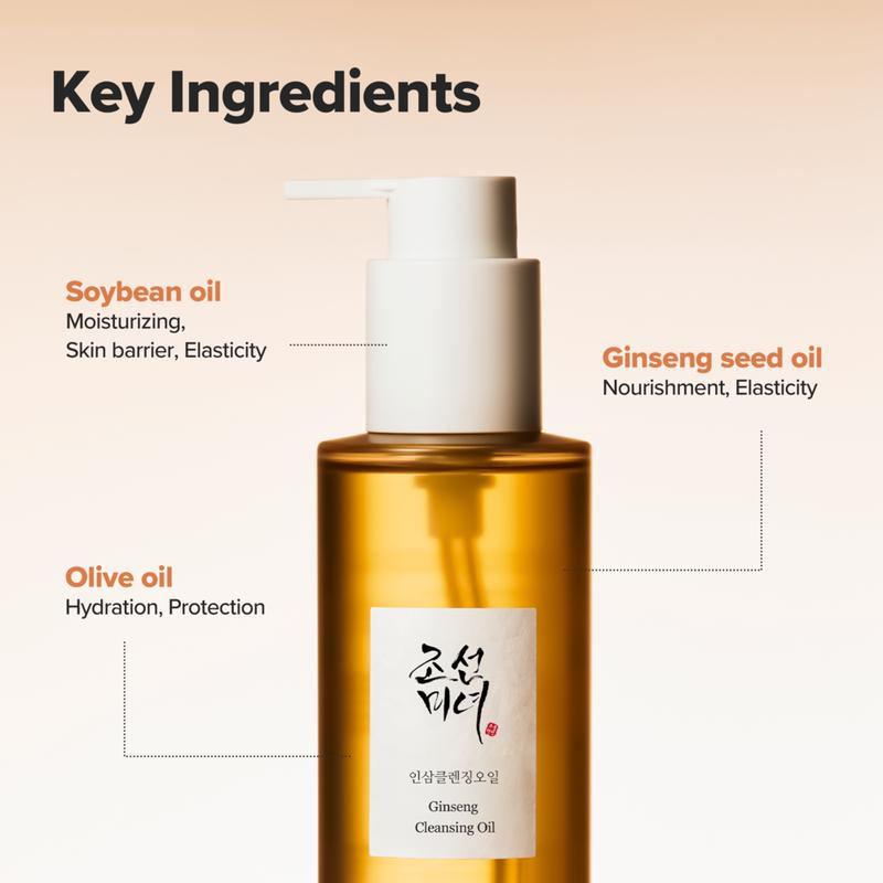 [Beauty of Joseon Official] Ginseng Cleansing Oil for Sensitive, Acne-Prone Facial Skin. Korean Skin Care for Men and Women, 210ml, 7.1 fl.oz Gift Pore