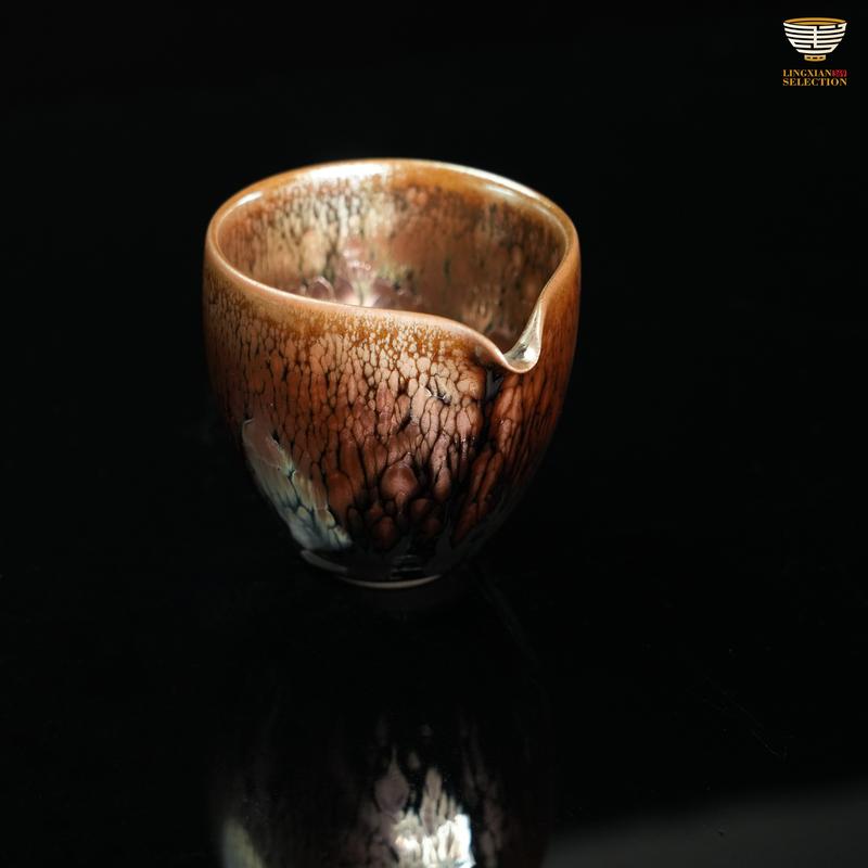 Zhi Jing Violet & Golden Rose Series Pink Oil-Drop Jian Zhan Tea Cup | Tea Cup | Gift | Collectible | Pink