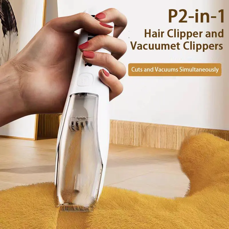 2-in-1 Electric Professional Rechargeable Pet Hair Clipper for Dogs & Cats Cordless Grooming Trimmer with Fast Smooth Cutting and Full Set Accessories
