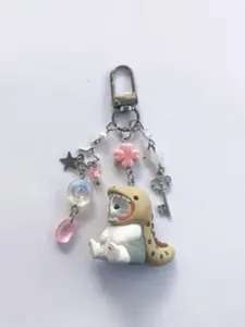 Handmade Beaded Ocean Cat Keychain Series, Handcrafted Keychain, Perfect Gift for Him Her Y2K Style, Unique Charm Accessory, Ideal Present Idea