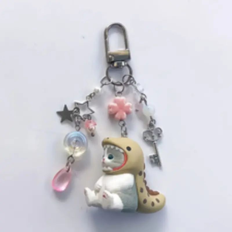 Handmade Beaded Ocean Cat Keychain Series, Handcrafted Keychain, Trendy Cute Keychain, Perfect Gift for Him Her Y2K Style, Unique Charm Accessory, Ideal Present Idea, Cute Keychain Accessory