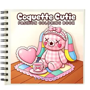 Coquette Cutie Coloring Book Volume One Handmade by Cocobear 15 Charming Pages Spiral Bound Thick Paper for Alcohol Markers