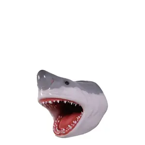 Large Great White Shark Head Statue