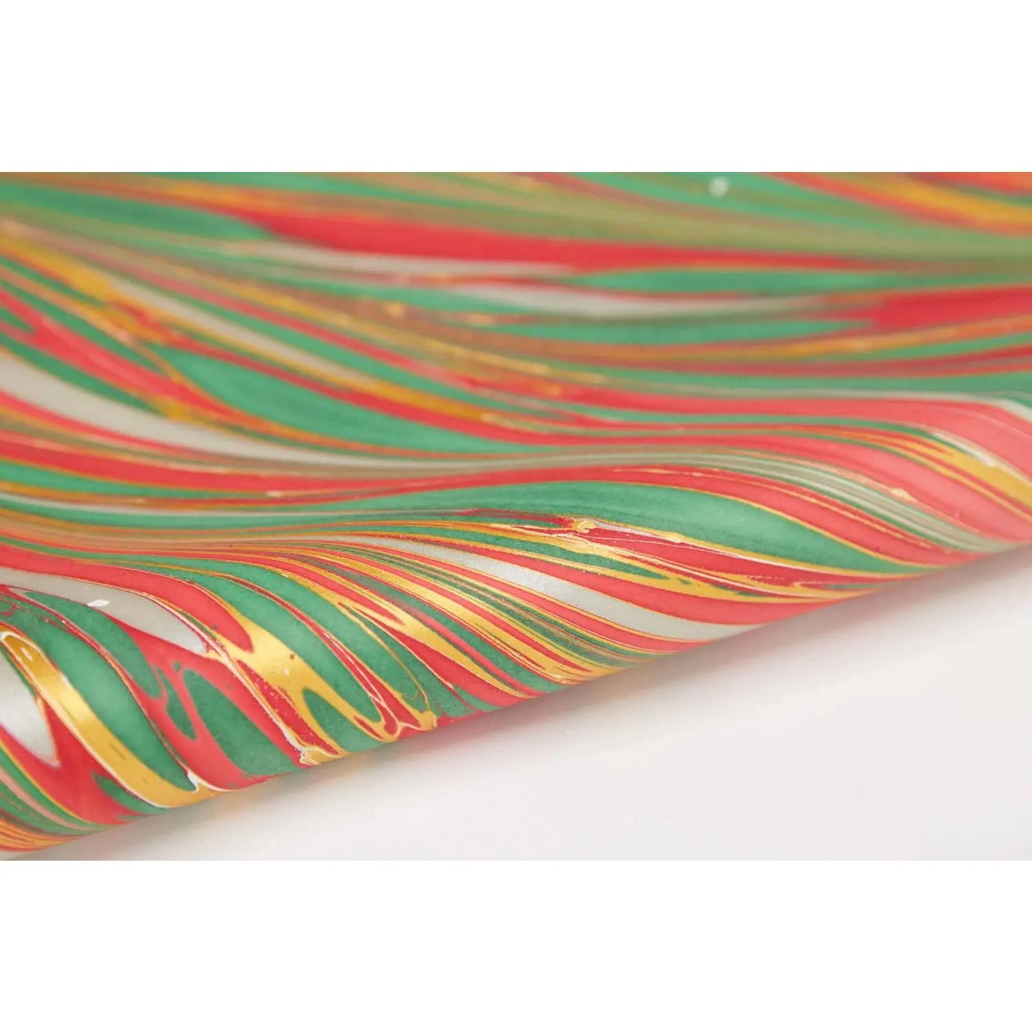 Hand Marbled Christmas Wrapping Paper - Striations Festive