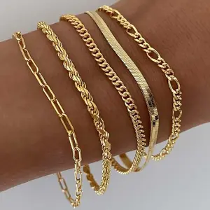 FREEKISS Bracelets For Women Jewelry Sets For Women Cute Tennis Bracelets For Fashion Cuban Link Paperclip Chain Dainty Bracelet Pack Gifts For Women Girls summerwins