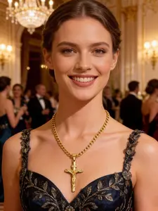 Men's Copper Cross Pendant Necklace, Fishtail Chain Accessory, Ideal for Daily Wear & Holidays, Perfect Gift for Friends & Partners