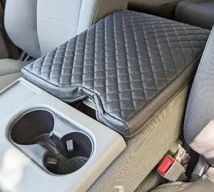 Center Console Cover for 2015-2020 Ford F150, 2017-2022 F250 F350 F450, 2018-2024 Expedition, PU Leather, Jump Seat Only, Center Console Armrest Protective Cover Accessories