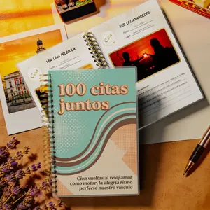 The 100 Dates Scrapbook - An Interactive A5 Spiral Journal for Couples to Create a Lasting Record of Adventures, with Photo Spaces and Guided Prompts, A Great Gift (Spanish Version)