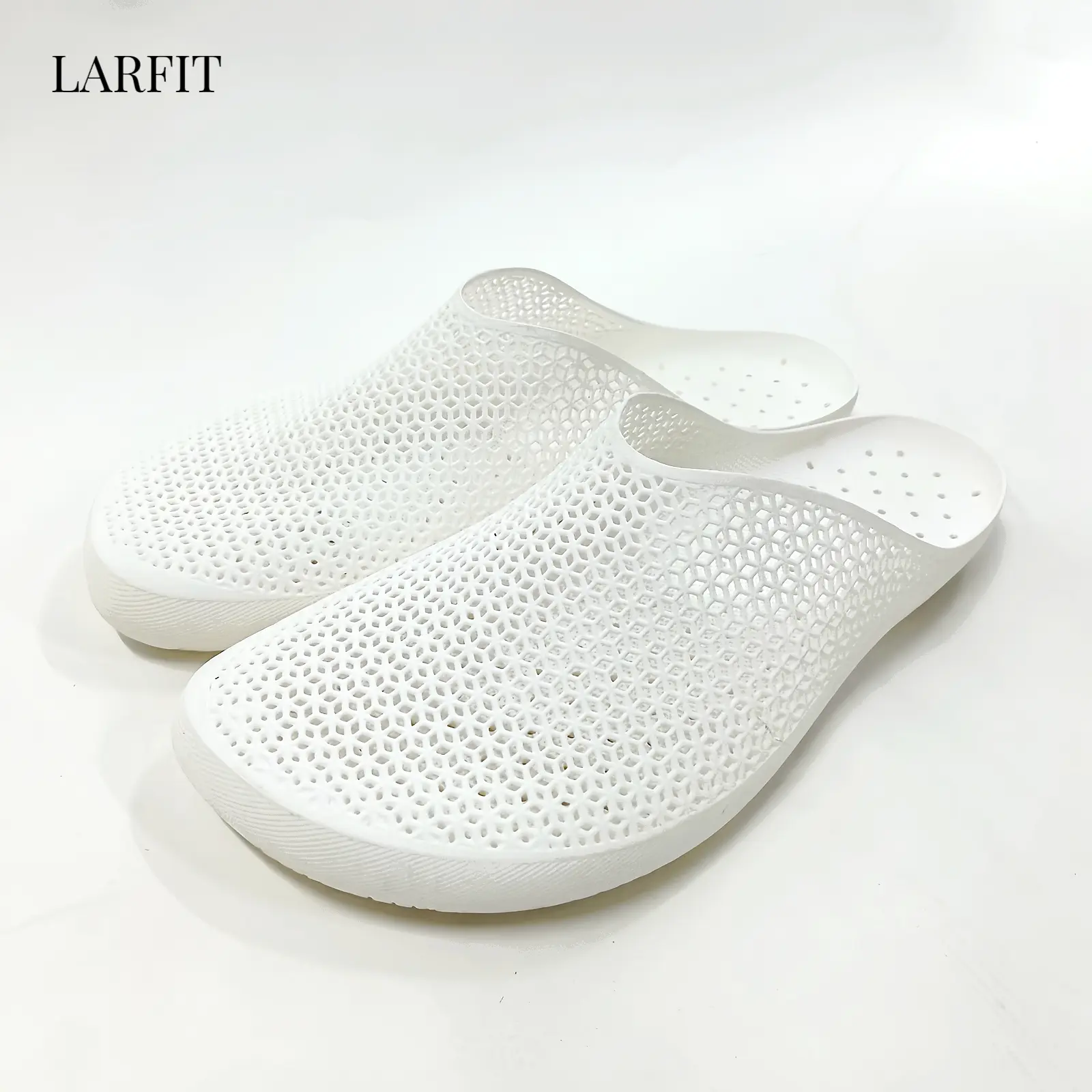 LARFIT 3D-Printed AirMule Mules - Round Toe, TPU Upper, Breathable, Flexible, Soft, Stylish 3D Printed Ergonomic Lightweight Barefoot Wear for Indoors/Outdoors
