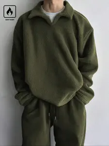 Men's Fleece Pajamas, Loose Fit Fall Winter Homewear, Comfortable Casual Nightwear, Soft Daily Wear, Cozy Sleepwear, Loungewear