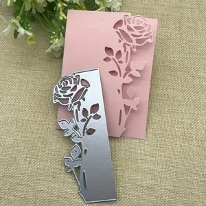 Rose Edge Metal Cutting Die, Rose Shape Design, Unique Rose Shape, Compatible with Various Cutters, Ideal for Greeting Card Edges & Handmade Crafts, Scrapbook Materials