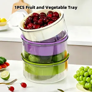 1pcs Separable Dual-Layer Fruit and Vegetable Storage Box, Water-Draining Fruit Washing Tray, Multi-Functional Desktop Tea Tray
