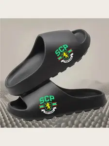 Premium Lion Emblem Slippers for Men Women Soft Comfortable Indoor Outdoor Non-slip Home Shoes with Classic Green Red Accent Design Lightweight Breathable Casual Footwear