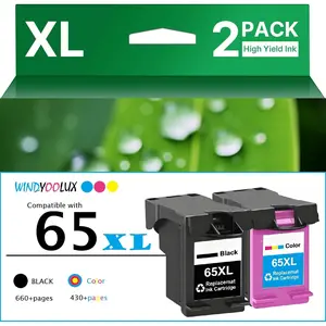 65XL Black Color Ink Cartridge Replacement for HP Ink 65 HP 65 XL HP65XL Combo for HP Deskjet 3755 3700 3772 3752 3722 2600 2622 2652 2655 2640 Envy 5055 5000 5070 5052 5010 HP65, (1 Black, 1Tricolor)
