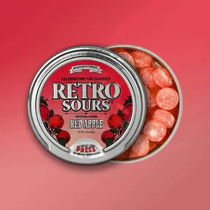 Retro Sours Red Apple Flavor 2.12 oz Tin