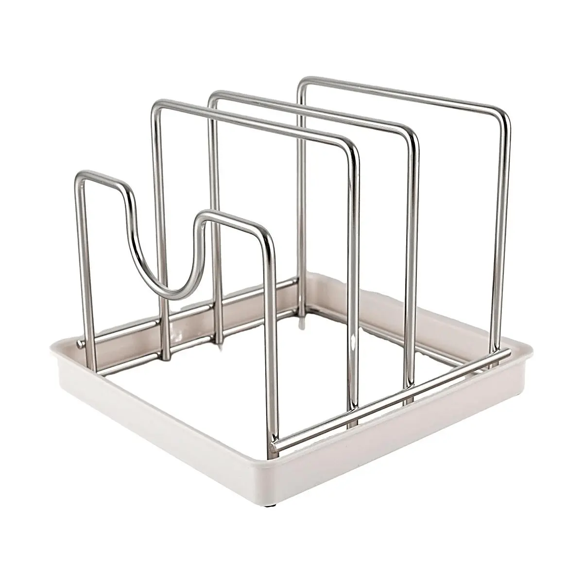 FaSoLa Vertical Pot Lid and Cutting Board Holder - Countertop Space Saving Kitchen Organizer Rack for Slicing Boards and Pan Lids
