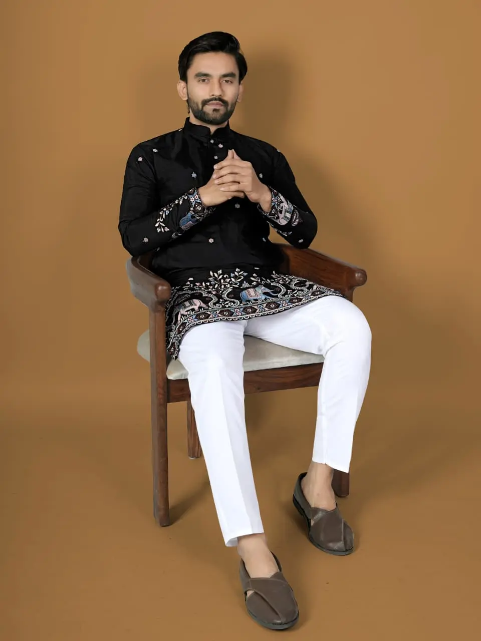 Royal Classic Men's Kurta Pajama Set in Silk & Cotton with Heavy Embroidery, 2-Piece Ethnic Wear for Weddings and Festivals, M, Clothes, 3Xl(46), Multi-Tread, Heavy Work, Festival Events, L(40), Fabric, Menswear, Outfits, Cotton Pajama Base, Silk Kurta La