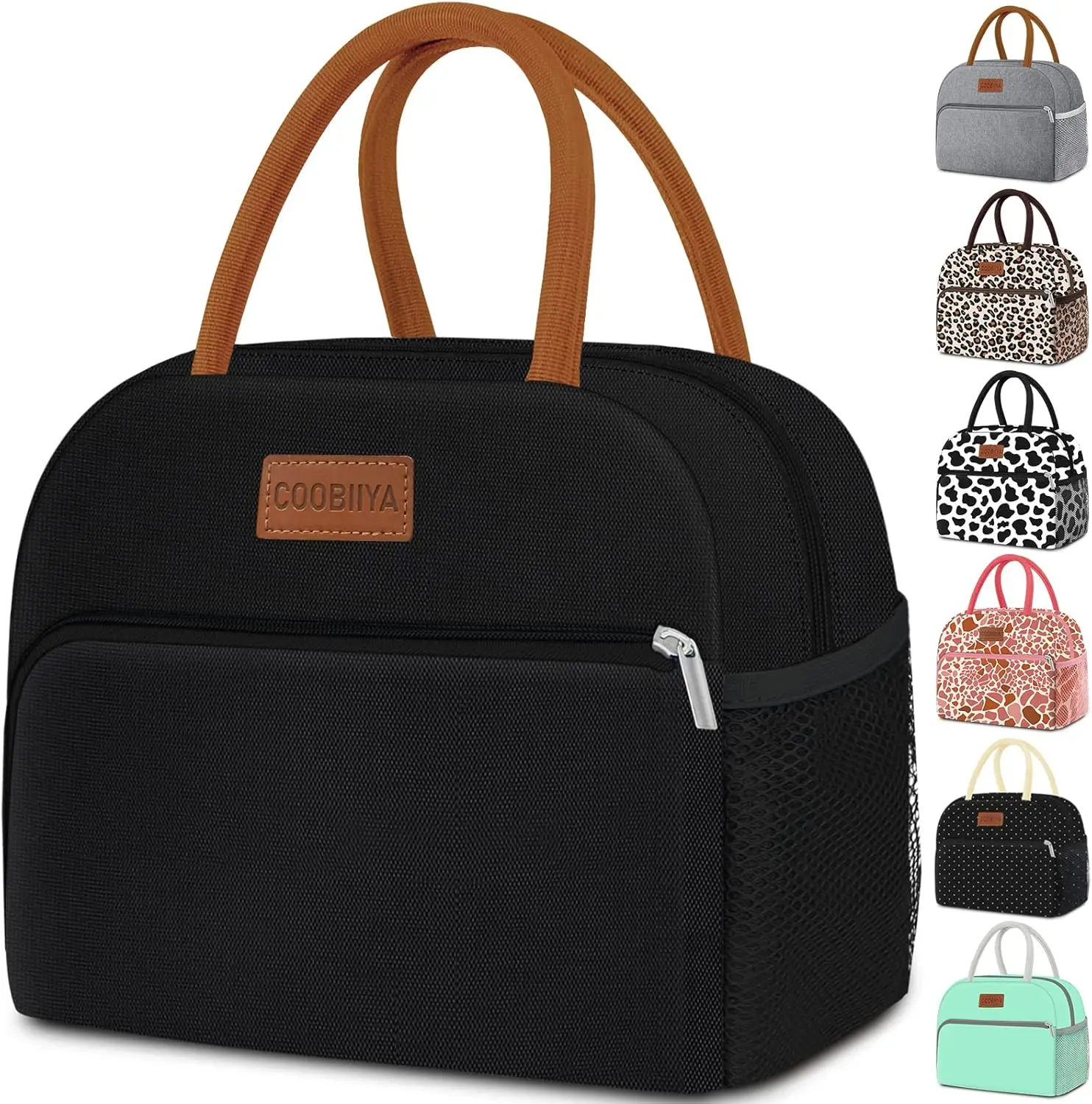 Insulated Lunch Bag 10L Leakproof Reusable Lunch Tote for Women Men Thermal Lunch Box Cooler for Work Office Travel Picnic Food Storage Bag Black campingessentials