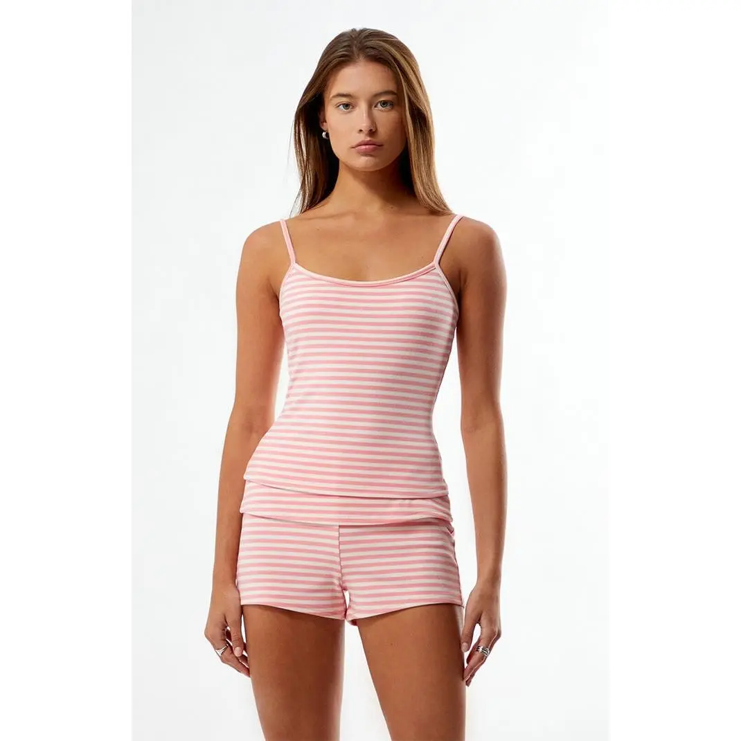 LA Hearts Women's Striped Knit Tank & Shorts Two-Piece Set