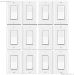 12 Pack Single Pole Rocker Light Switch, 15A 120/277V, Wallplate IncludedAB13MaisonLuxeC31EasyWearStudio