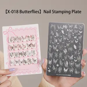 1pc Fireworks Nail Stamping Plate with Design Card - Reusable Metal Stamping Template for Nail Art, DIY Nail Design Tool with Color Card