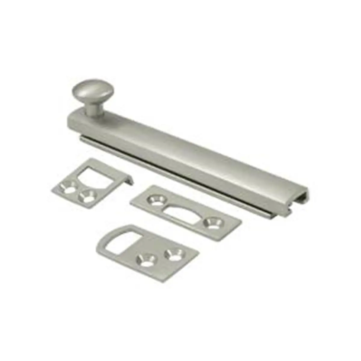 212 MAIN Contemporary Solid Brass Surface Bolt, 4 in. Heavy-Duty Door Hardware, Concealed Screws, Weatherproof Satin Nickel Finish, Enhances Appearance, Boosts Security for Sailing, Water Sports