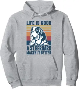 Saint Bernard Gifts For Women Men Dog Mom Dad St Bernard Pullover Hoodie