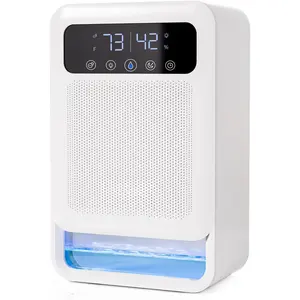DH80 Dehumidifier With Air Purifier, 135oz Water Tank, Quiet Small Dehumidifiers With Sleep Mode For Home, Bedroom, Bathroom, Basement W/Auto Shut Off, 7 Colors LED Light, White