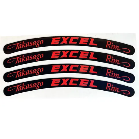 Excel 4pc Laminated Vinyl Dirt Bike Rim Sticker Decal Set, USA-Made Motorcycle Stickers, Chrome & More Color Options