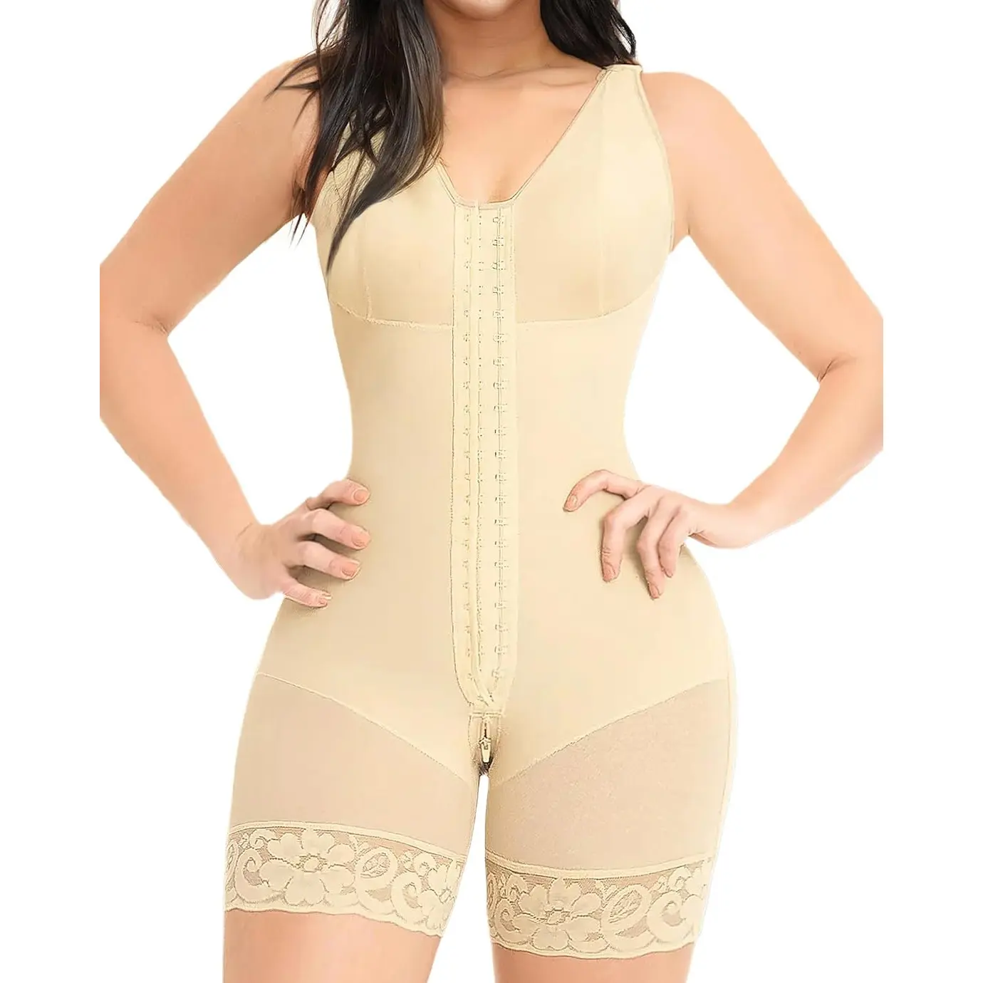 Women's Solid Color Zipper Corset Shapewear Top, Tummy Control Shaper, Waist Trainer Women, Women's Sexy nebility  bodysuit Womenswear Comfort Basic