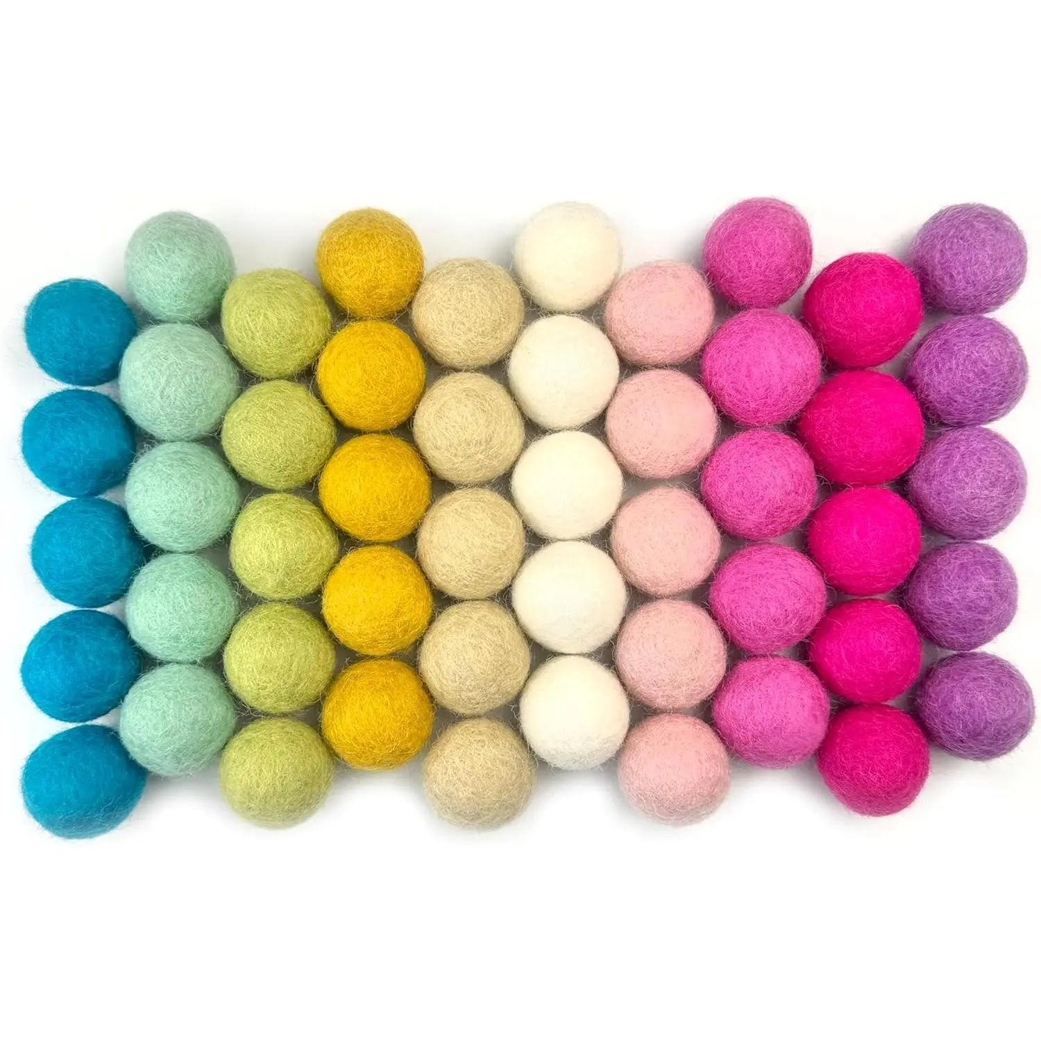 Unicorn Princess Wool Felt Balls for Crafts & Sensory Play (50 Pack)