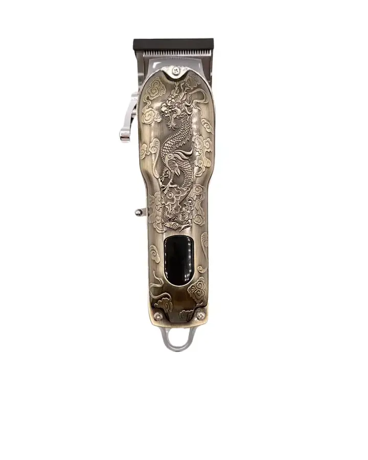 Dragon Large Professional Steel Hair Trimmer - Cordless Rechargeable T-Blade Clipper with Metal Body