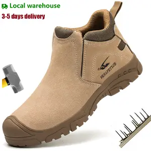 New Safety Boots Men Welder Safety Shoes Anti-Smash Indestructible Safety Shoes Men Work Boots Steel Toe Security Boots fashionable Footwear industrial construction site