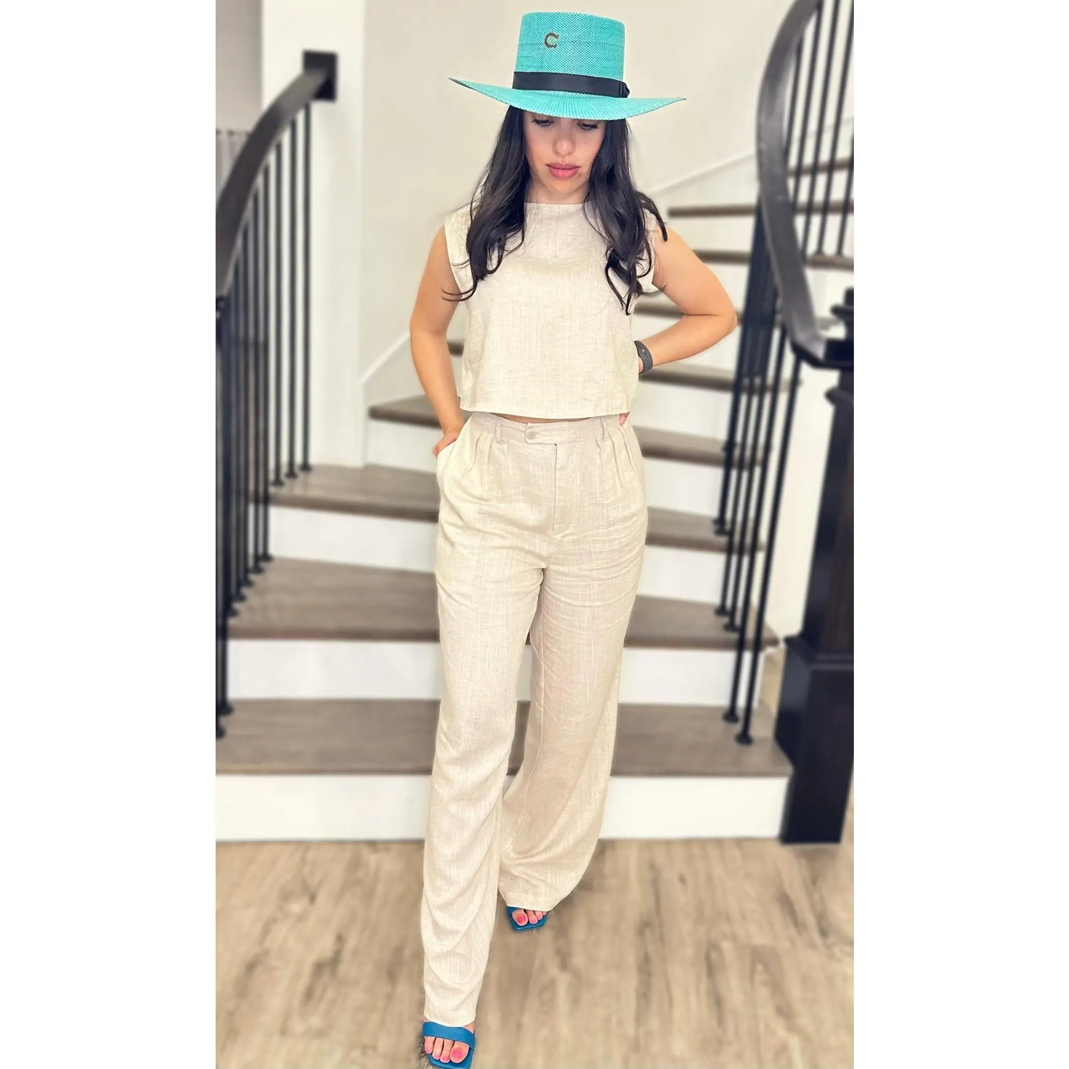 Airey Linen Pants - Beige