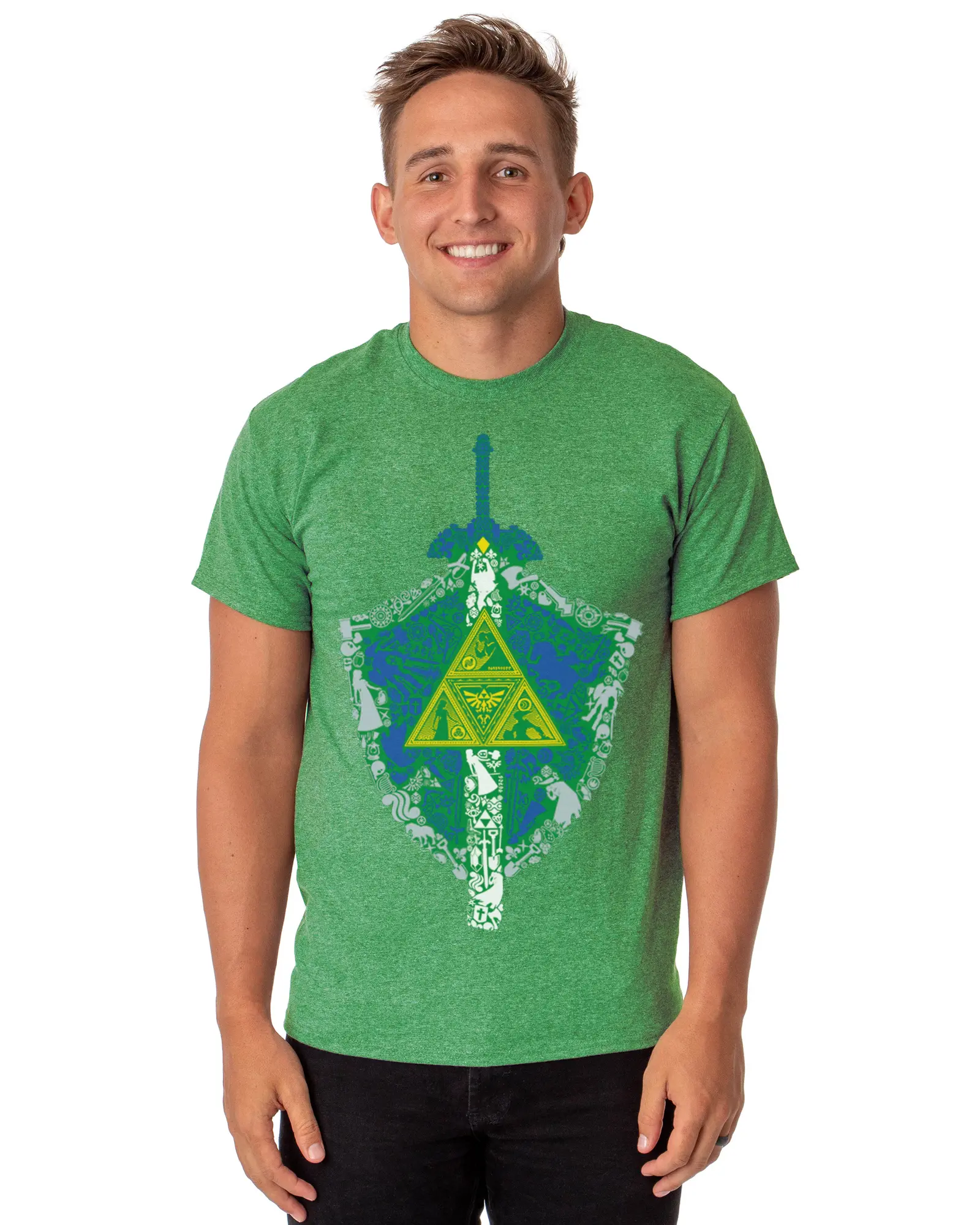 The Legend of Zelda T-Shirt Men's Triforce Graphic Adult Short Sleeve Tee
