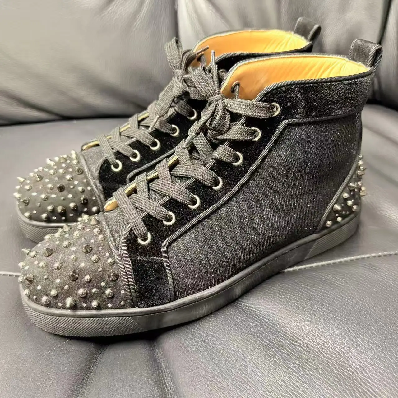 Christian Louboutin Lou Spikes Orlato High-Top Sneakers